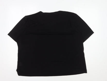Womens UK Size 28 Damart Black Basic T-Shirt
