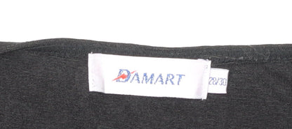 Womens UK Size 28 Damart Black Basic T-Shirt