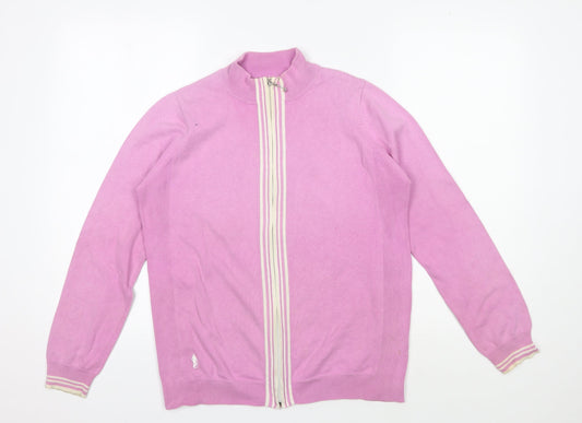 Womens UK Size M Glenmuir Pink Full Zip Jumper