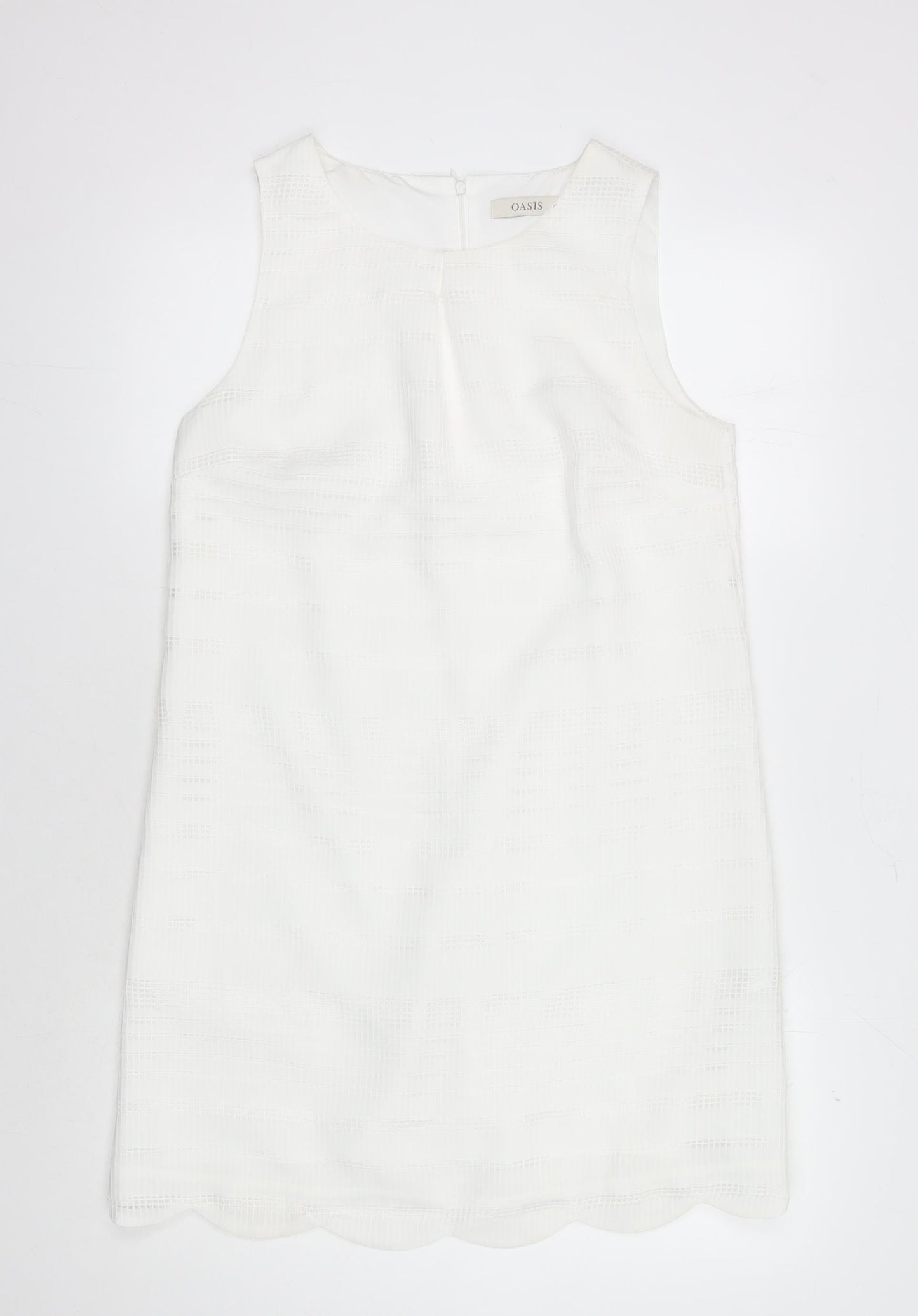 Oasis Women's White Sleeveless Dress, Size 14