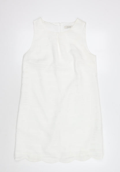 Oasis Women's White Sleeveless Dress, Size 14