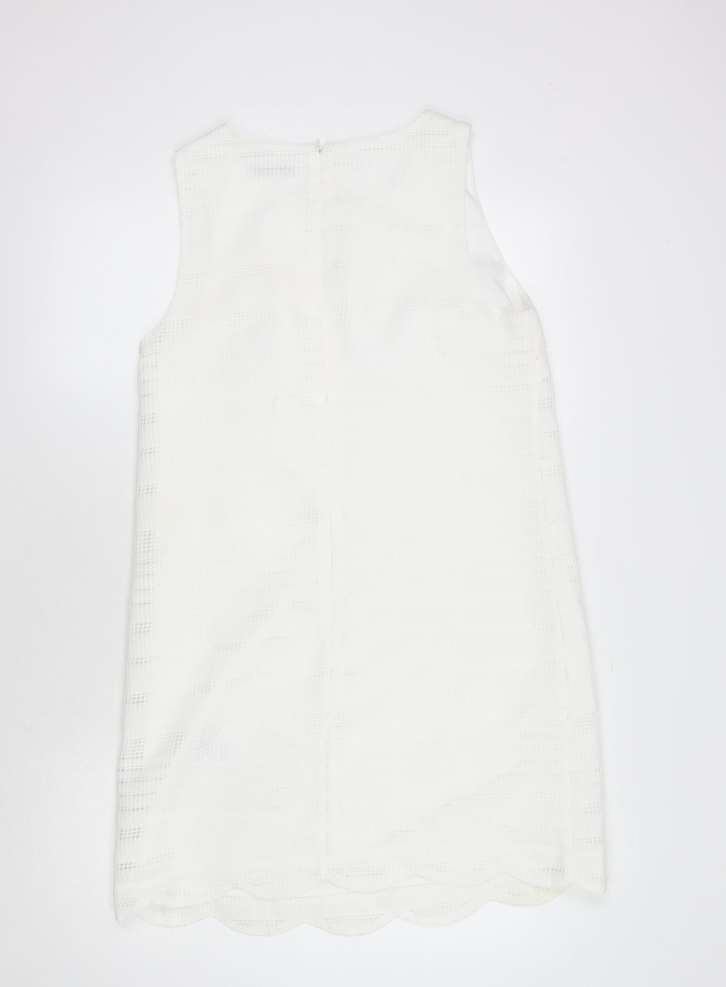 Oasis Women's White Sleeveless Dress, Size 14