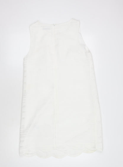 Oasis Women's White Sleeveless Dress, Size 14