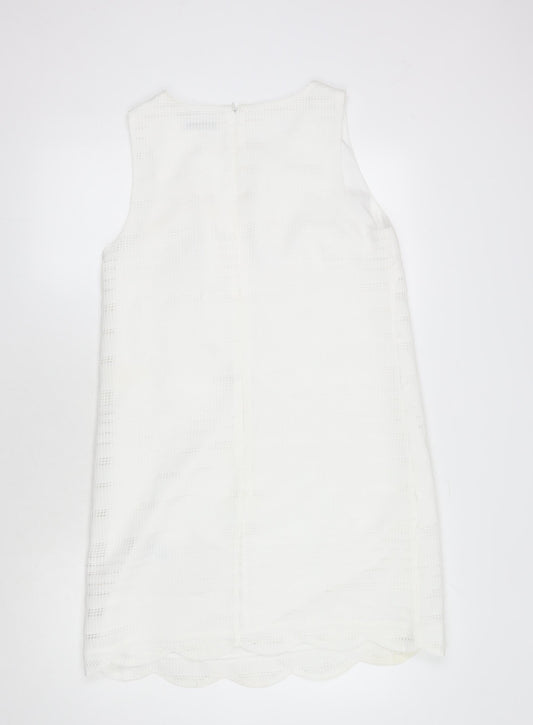 Oasis Women's White Sleeveless Dress, Size 14