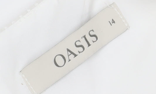 Oasis Women's White Sleeveless Dress, Size 14