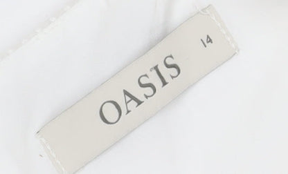 Oasis Women's White Sleeveless Dress, Size 14