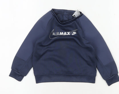Nike Boys Blue Pullover Sweatshirt 2 Years Sports Logo