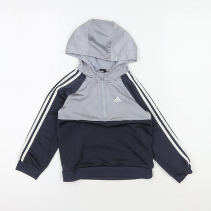 Adidas Boys Grey Pullover Hoodie 2-3 Years