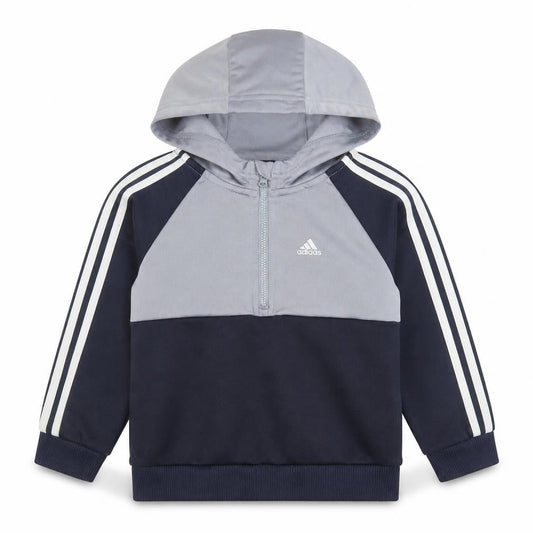 Front view of Adidas boys’ grey pullover hoodie 2-3 years