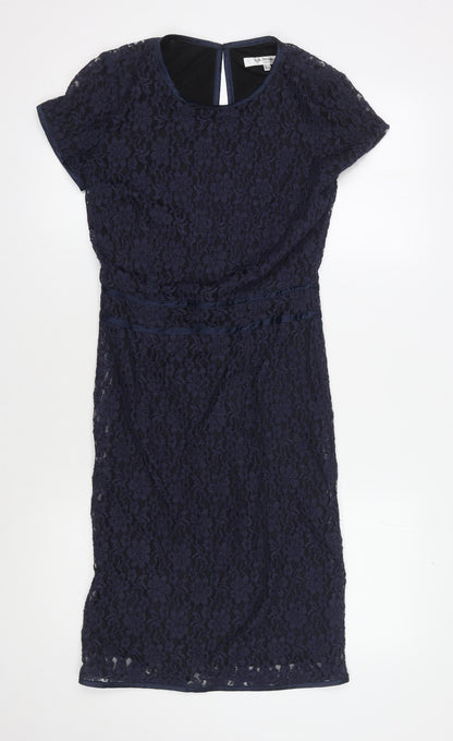 L.K. Bennett Women's Blue Sheath Dress, Size 8, Elegant