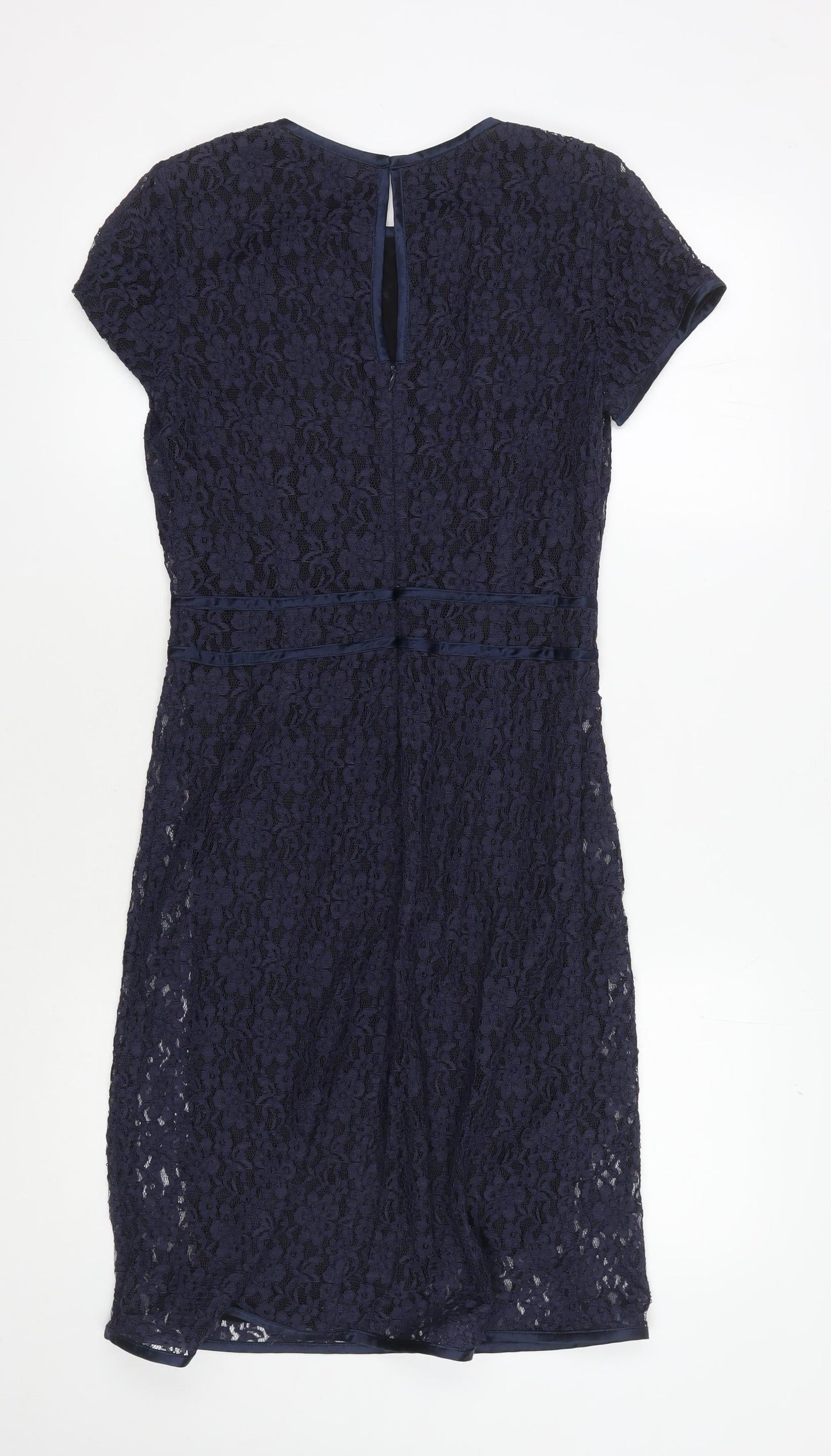 L.K. Bennett Women's Blue Sheath Dress, Size 8, Elegant