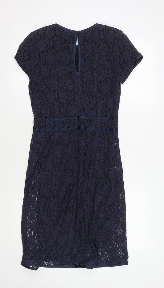 L.K. Bennett Women's Blue Sheath Dress, Size 8, Elegant