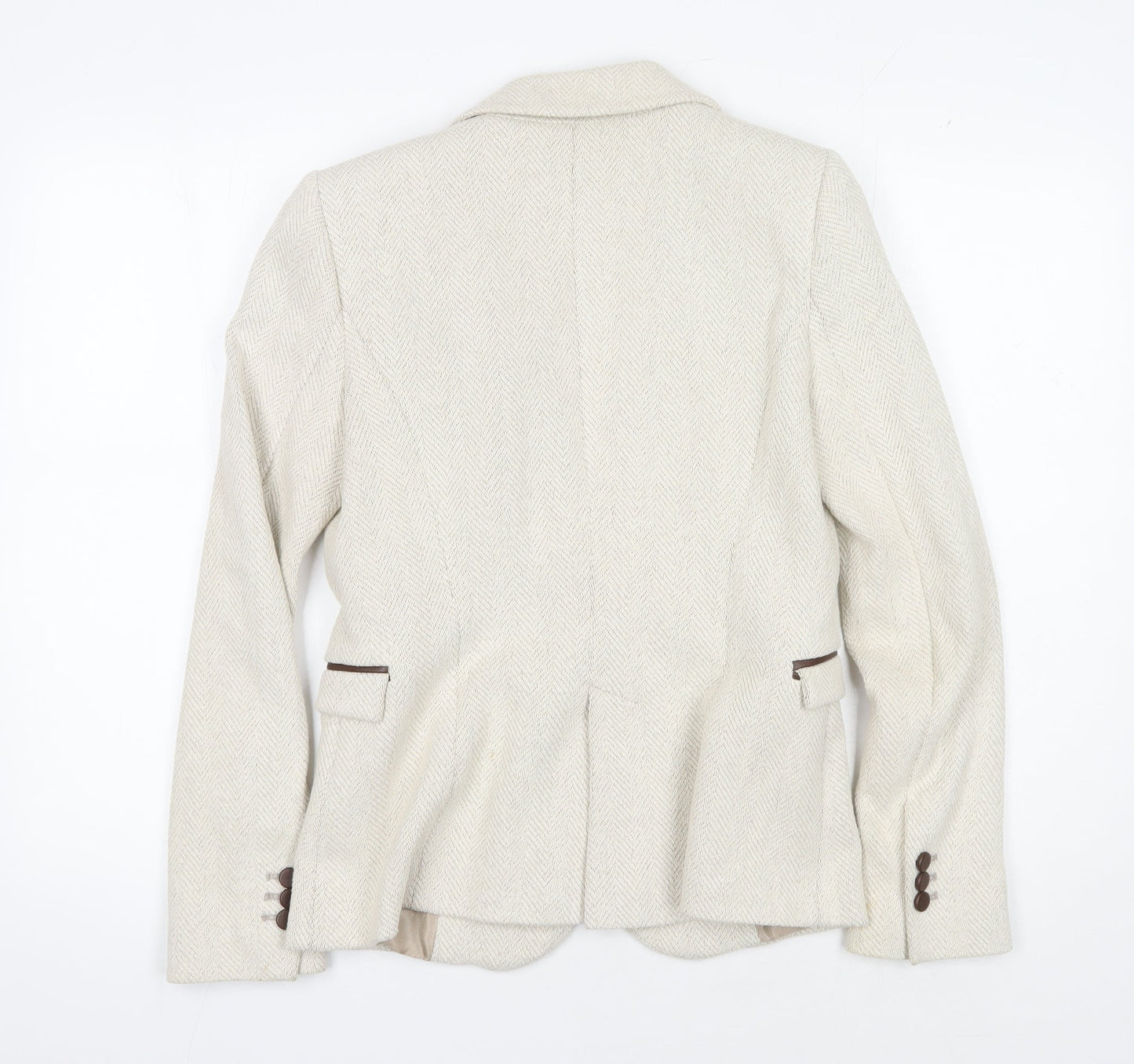 Zara Women's Beige Blazer Size 8 Herringbone