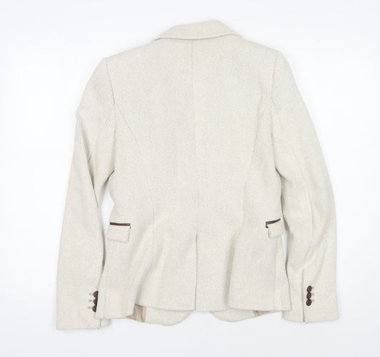 Zara Women's Beige Blazer Size 8 Herringbone