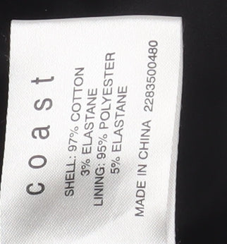 Coast Women's Black A-Line Skirt, Size 12 Elegant Cotton Blend