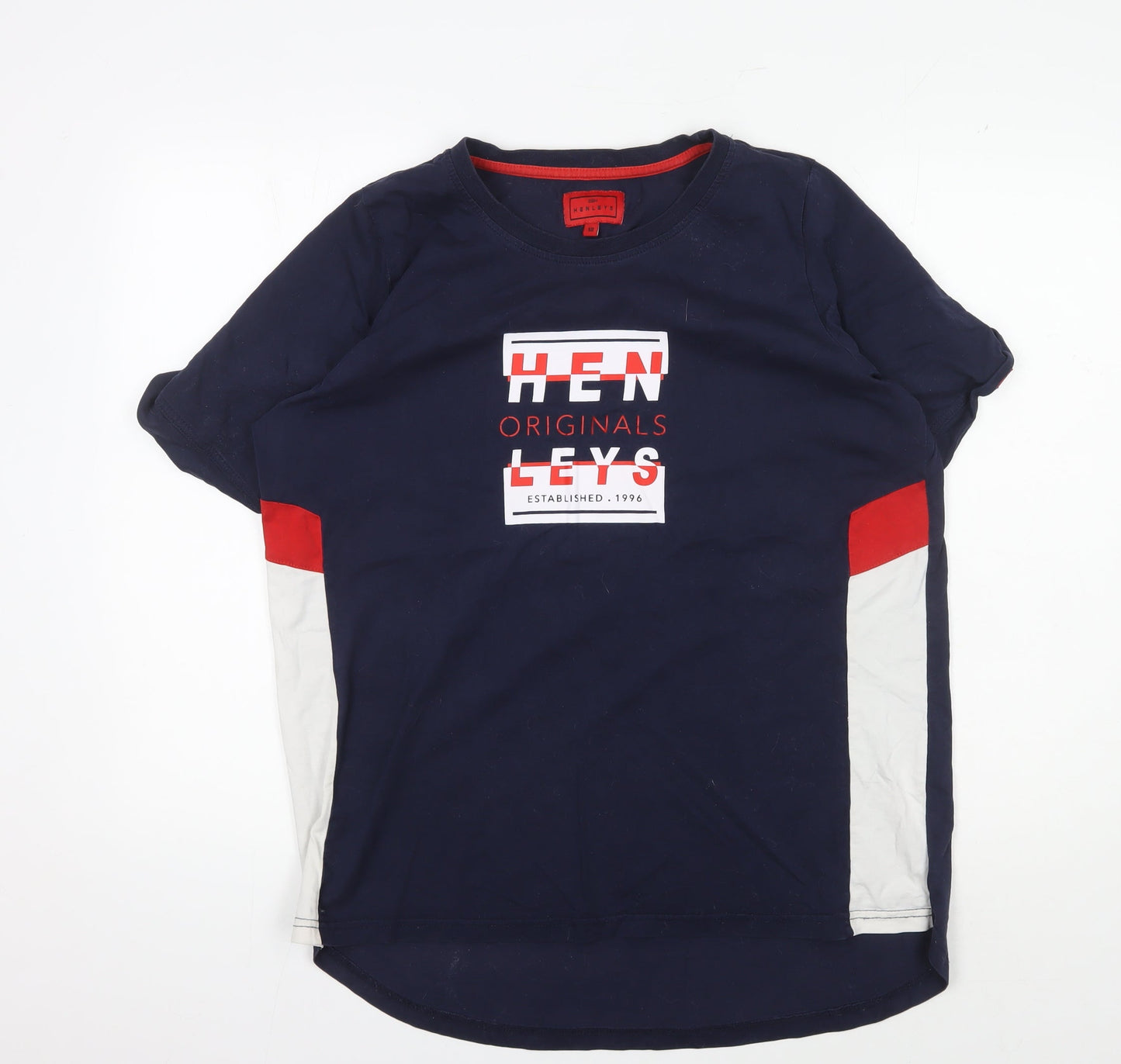 Unisex Adults UK Size 18 Henleys Blue Basic T-Shirt