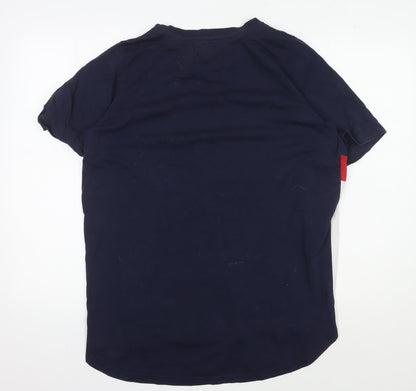 Unisex Adults UK Size 18 Henleys Blue Basic T-Shirt