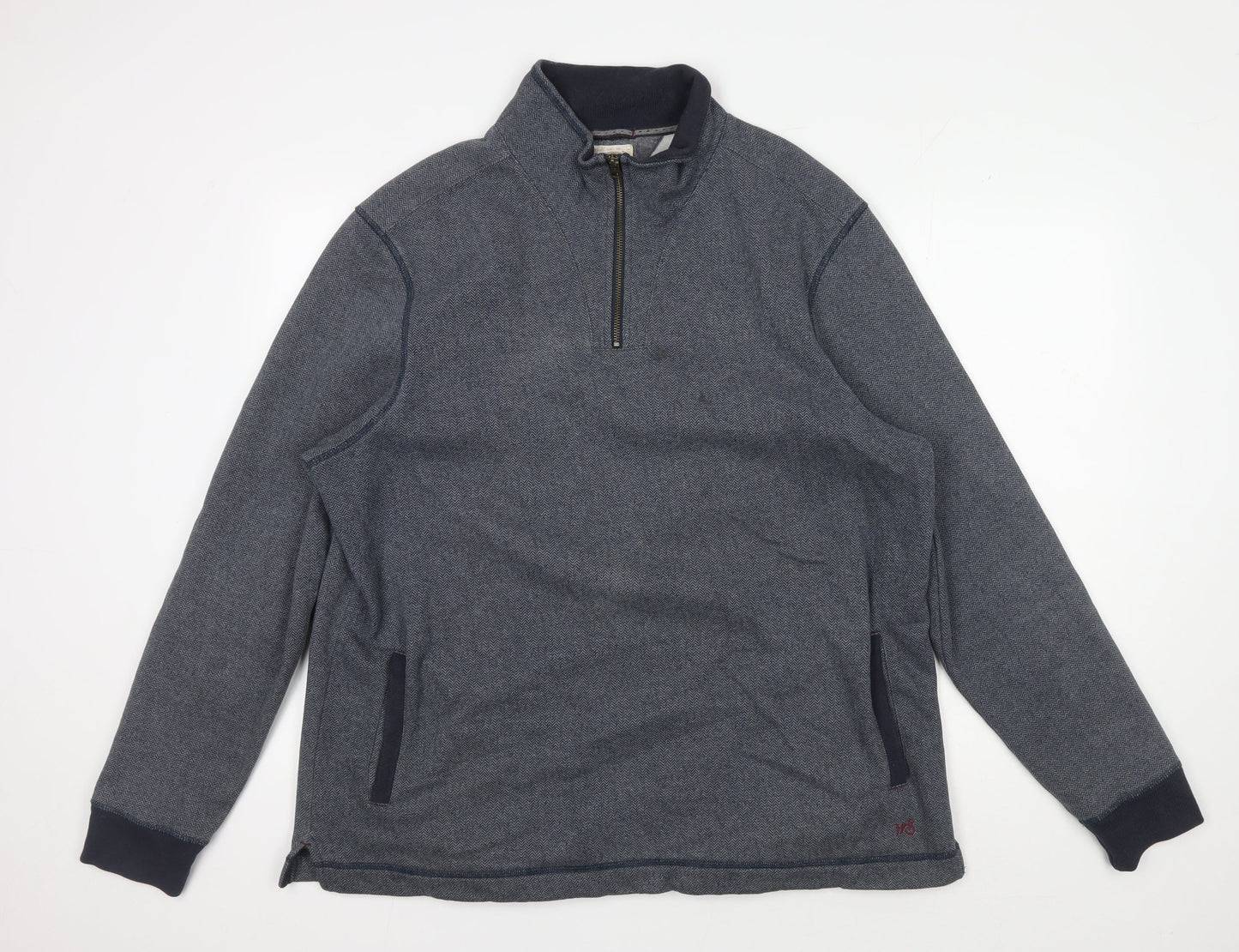 White Stuff Men's XL Blue Pullover Sweatshirt