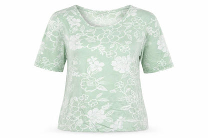 Womens UK Size 10 Cotton Traders Green Basic T-Shirt