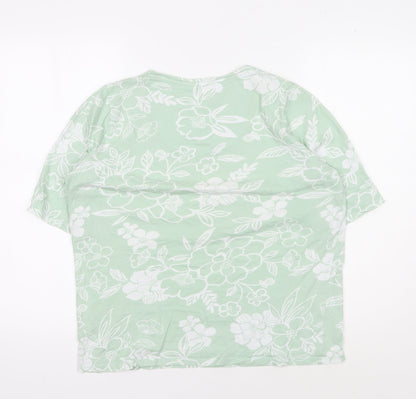 Womens UK Size 10 Cotton Traders Green Basic T-Shirt