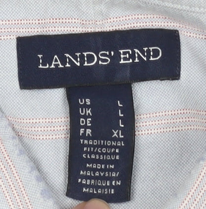 Lands' End Men's XL Multicoloured Striped Shirt