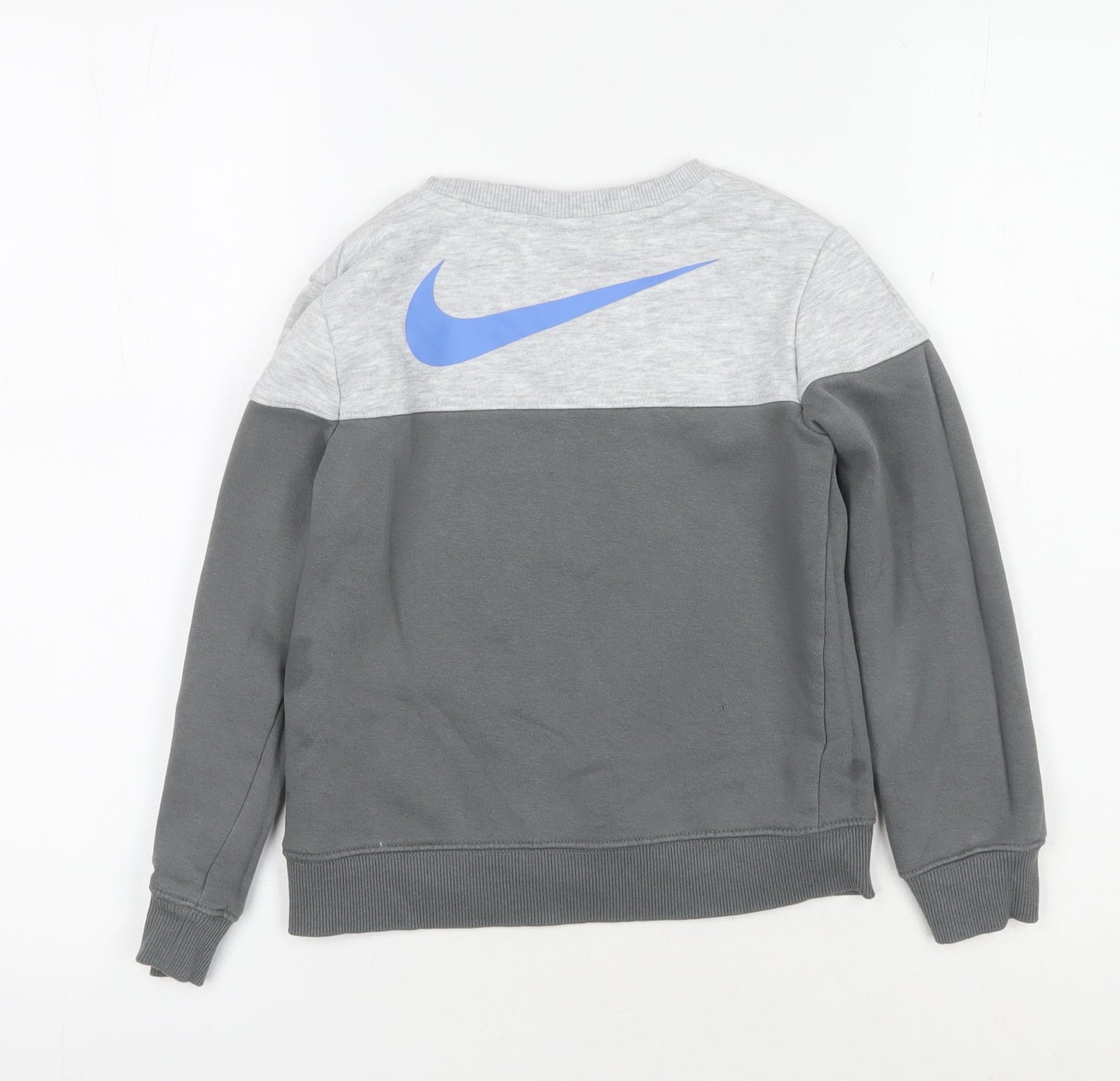 Nike Boys Grey Pullover Sweatshirt 6-7 Years Logo Casual