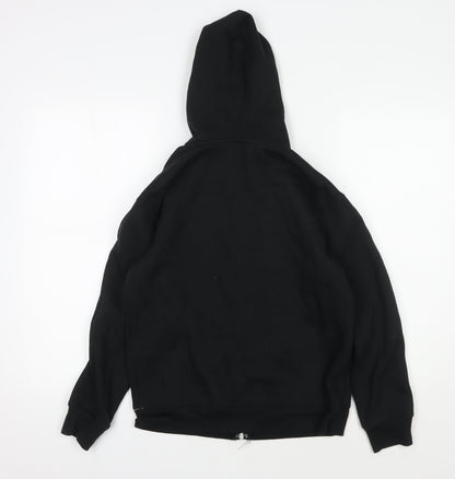 No Fear Boys Black Full Zip Hoodie with Graphic Print - 13 Years