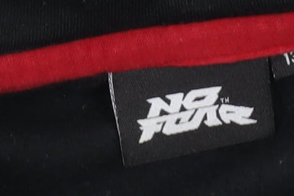 No Fear Boys Black Full Zip Hoodie with Graphic Print - 13 Years