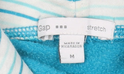 Gap Women's Blue Pullover Hoodie M - Logo, Casual, Stretch