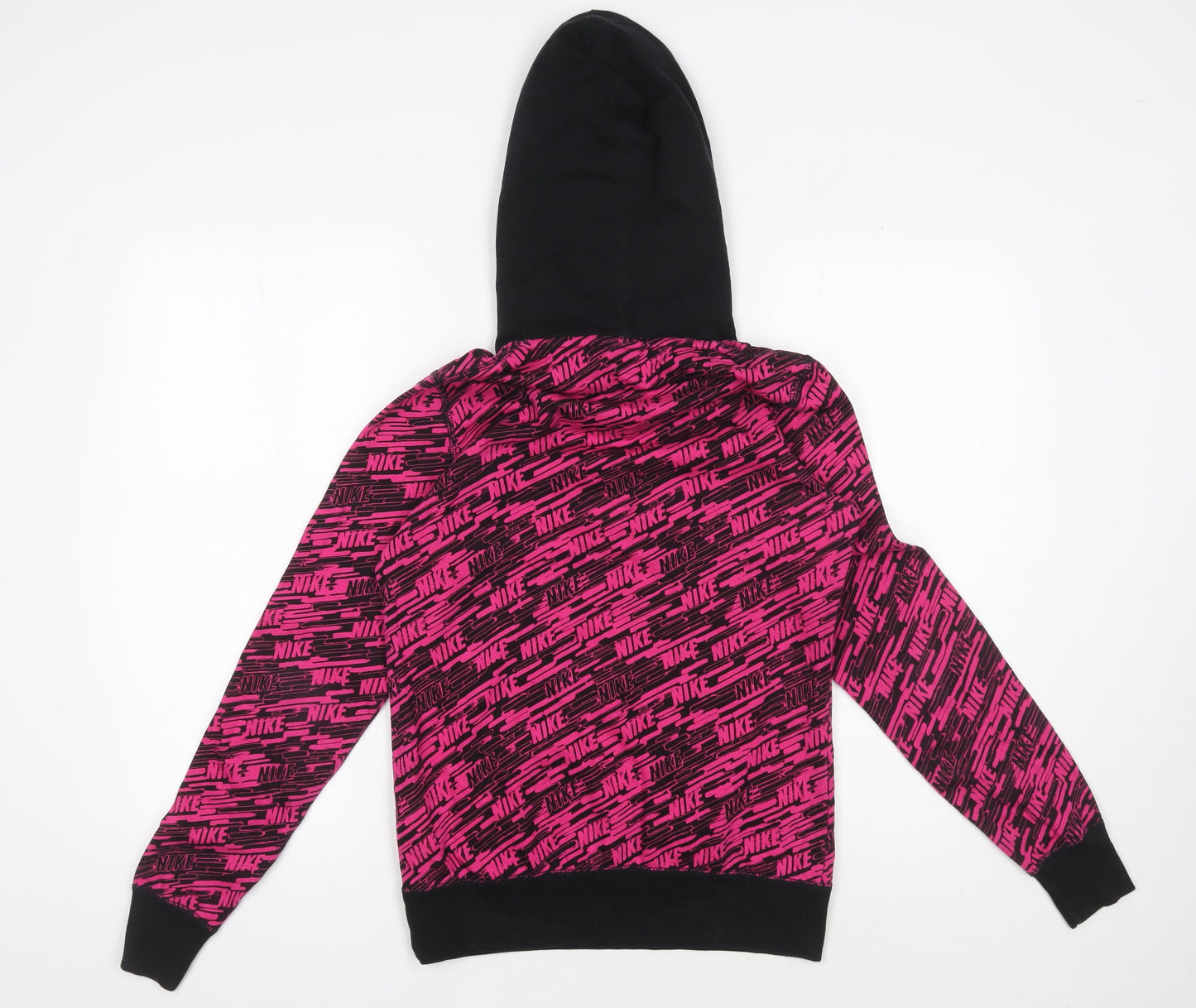 Nike Women's Pink Black Logo Pullover Hoodie Size S