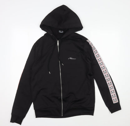Mens UK Size M boohooMAN Black Full Zip Hoodie