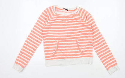 GapKids Girls Striped Pink Sweatshirt 14-16 Years Pullover