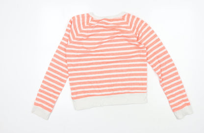 GapKids Girls Striped Pink Sweatshirt 14-16 Years Pullover
