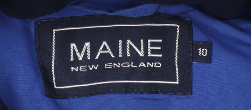 Maine New England Women's Blue Hooded Puffer Jacket Size 10