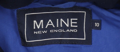 Maine New England Women's Blue Hooded Puffer Jacket Size 10