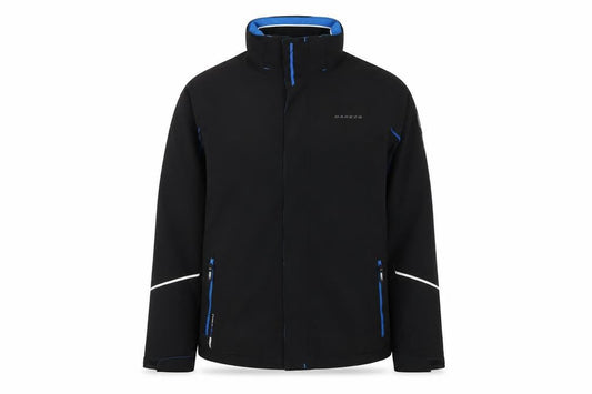 Front view of Dare 2b Teens Black Jacket 34 Inch Zipped Pockets