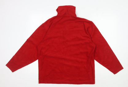 TCM Men's Red 1/4 Zip Fleece Sweatshirt - Size M