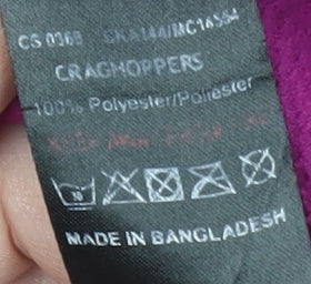Craghoppers Girls Purple Fleece Full Zip Sweatshirt 15 Years