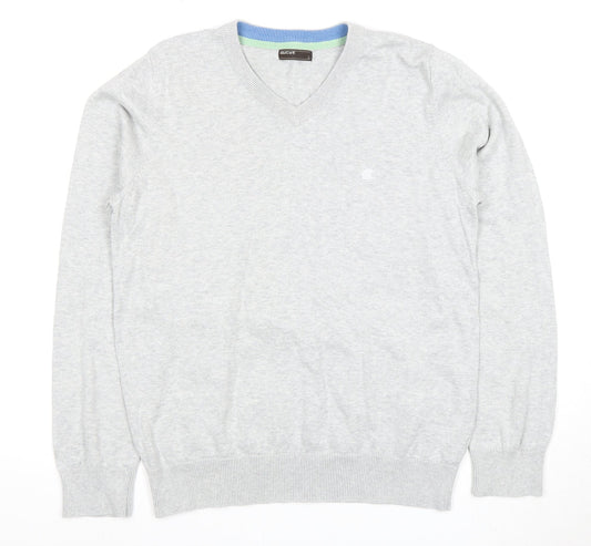 SoulCal Men's Grey V-Neck Pullover Jumper, Size L