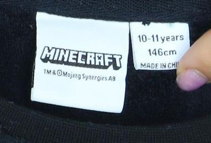 Minecraft Boys Black Pullover Hoodie 10-11 Years