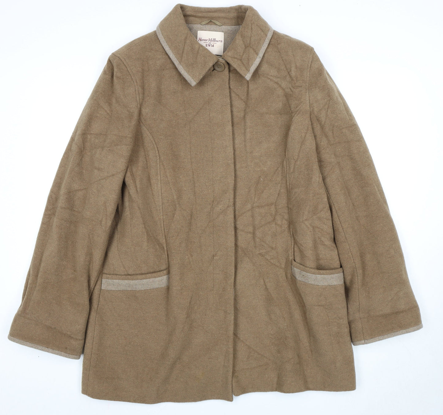 Womens UK Size 16 Honor Millburn Beige Overcoat