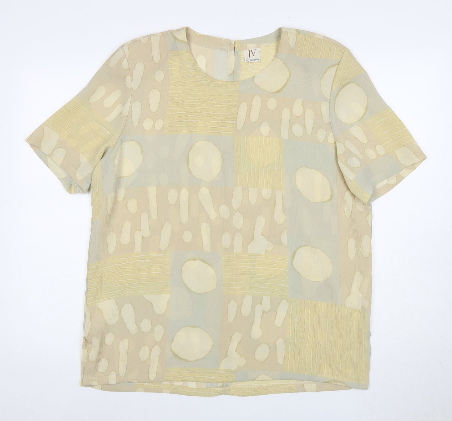 Jacques Vert Women's Beige Geometric Blouse Size 14