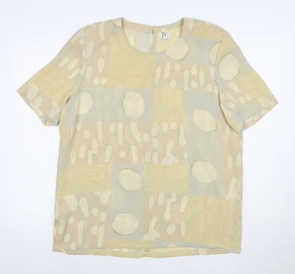 Jacques Vert Women's Beige Geometric Blouse Size 14