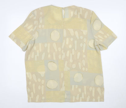 Jacques Vert Women's Beige Geometric Blouse Size 14