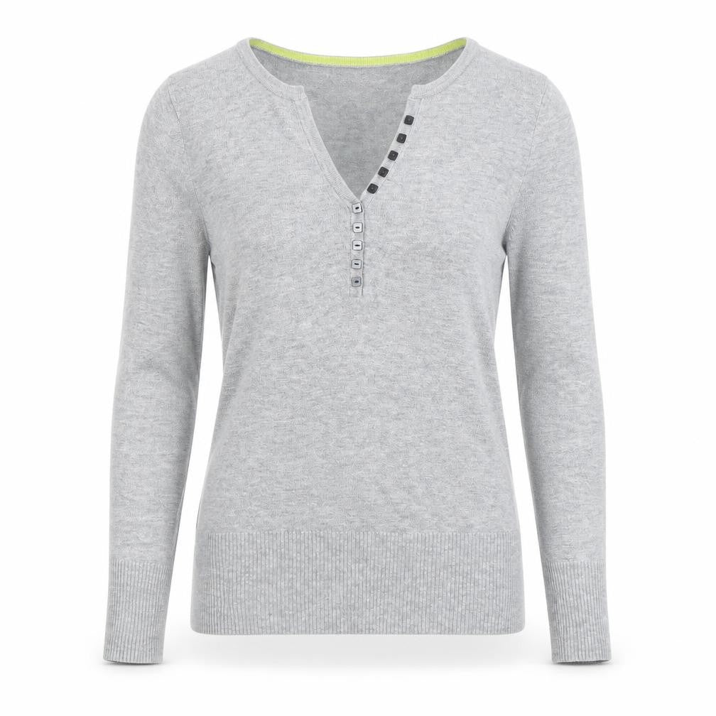 Womens UK Size 10 Marks and Spencer Grey Jersey Button-Up