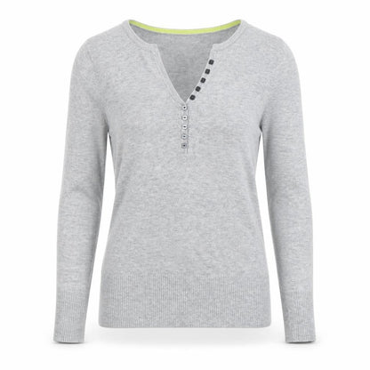 Womens UK Size 10 Marks and Spencer Grey Jersey Button-Up