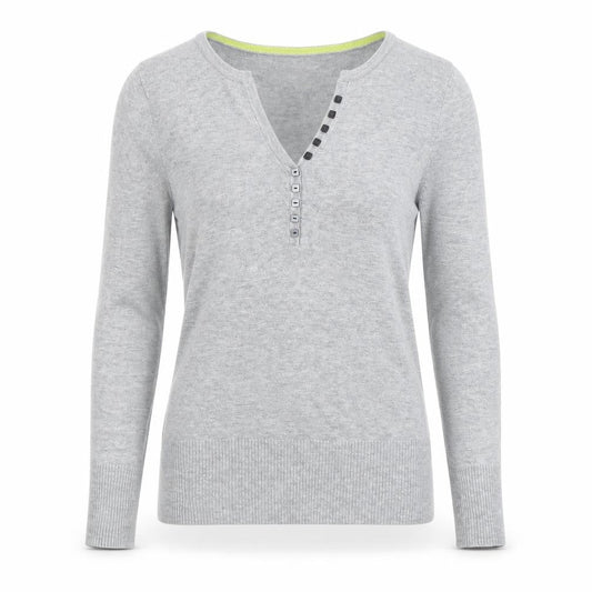 Womens UK Size 10 Marks and Spencer Grey Jersey Button-Up