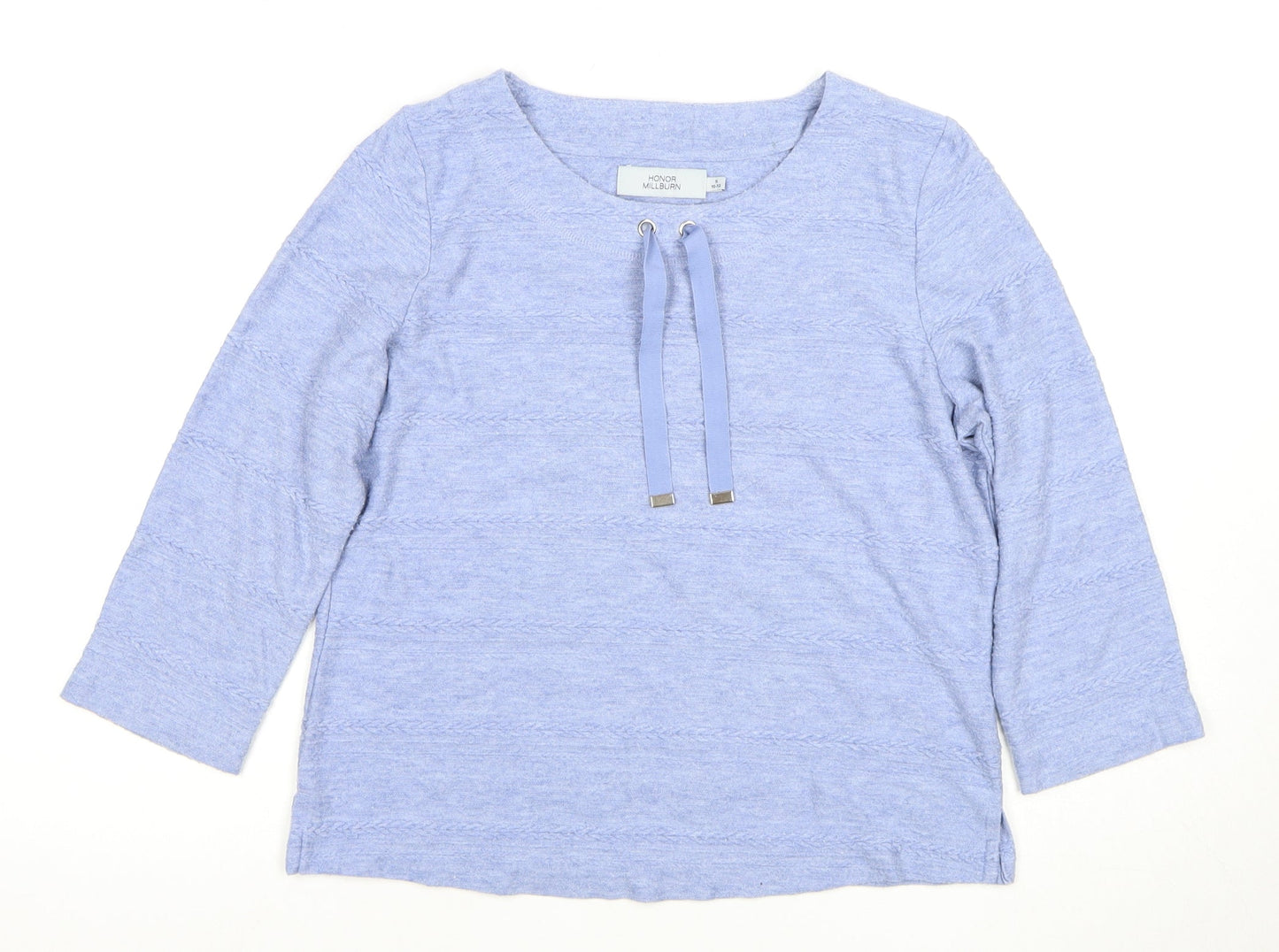 Womens UK Size 10 Honor Millburn Blue Jersey Top