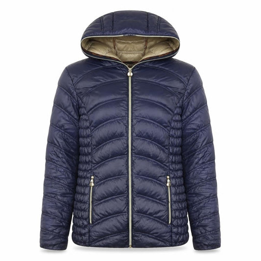 Jandy Women's Blue Puffer Jacket, Size S, Hooded, Casual