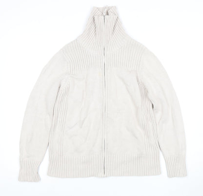 Womens UK Size 16 Marks and Spencer Beige Full Zip Jumper